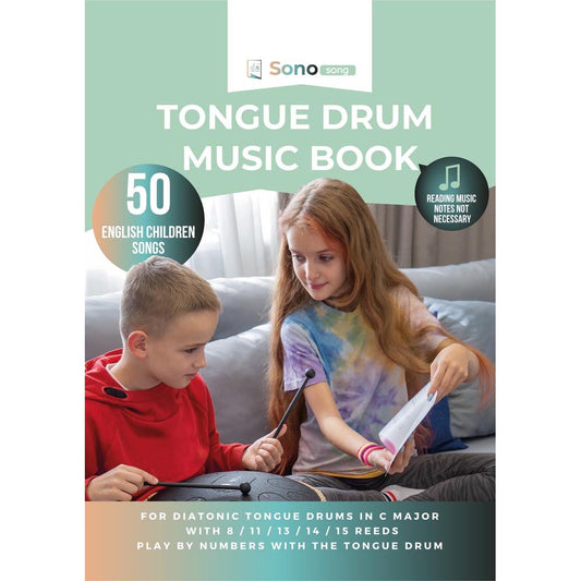 Tongue Drum Music Book - 50 English Children's Songs - For all tongue drums in C major with 8 / 11 / 13 / 14 / 15 tongues - PDF for download