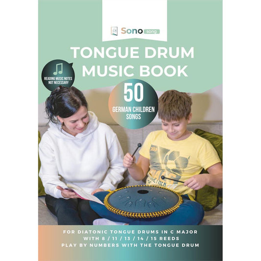 Tongue Drum Music Book - 50 German Children's Songs - For all tongue drums in C major with 8 / 11 / 13 / 14 / 15 tongues - PDF for download