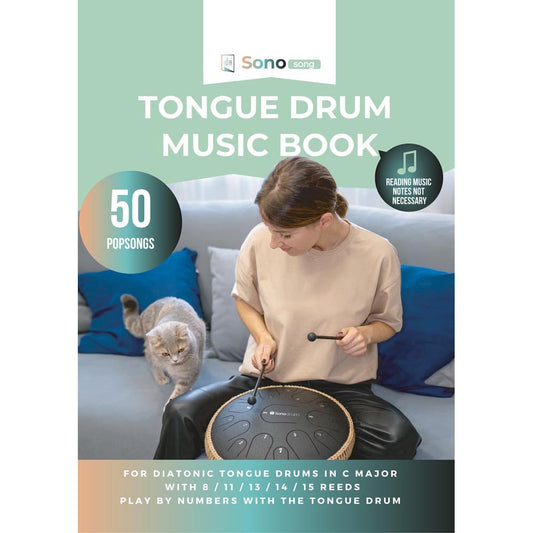 Tongue Drum Music Book - 50 Popsongs - For all tongue drums in C major with 8 / 11 / 13 / 14 / 15 tongues - PDF for download