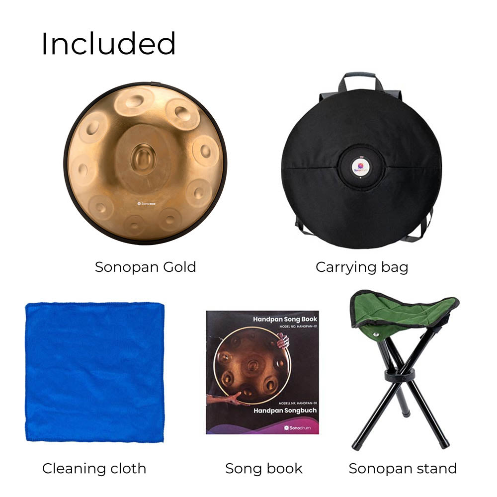 SonodrumHandpanSonopanGoldHangdrumIncludedinthepackage