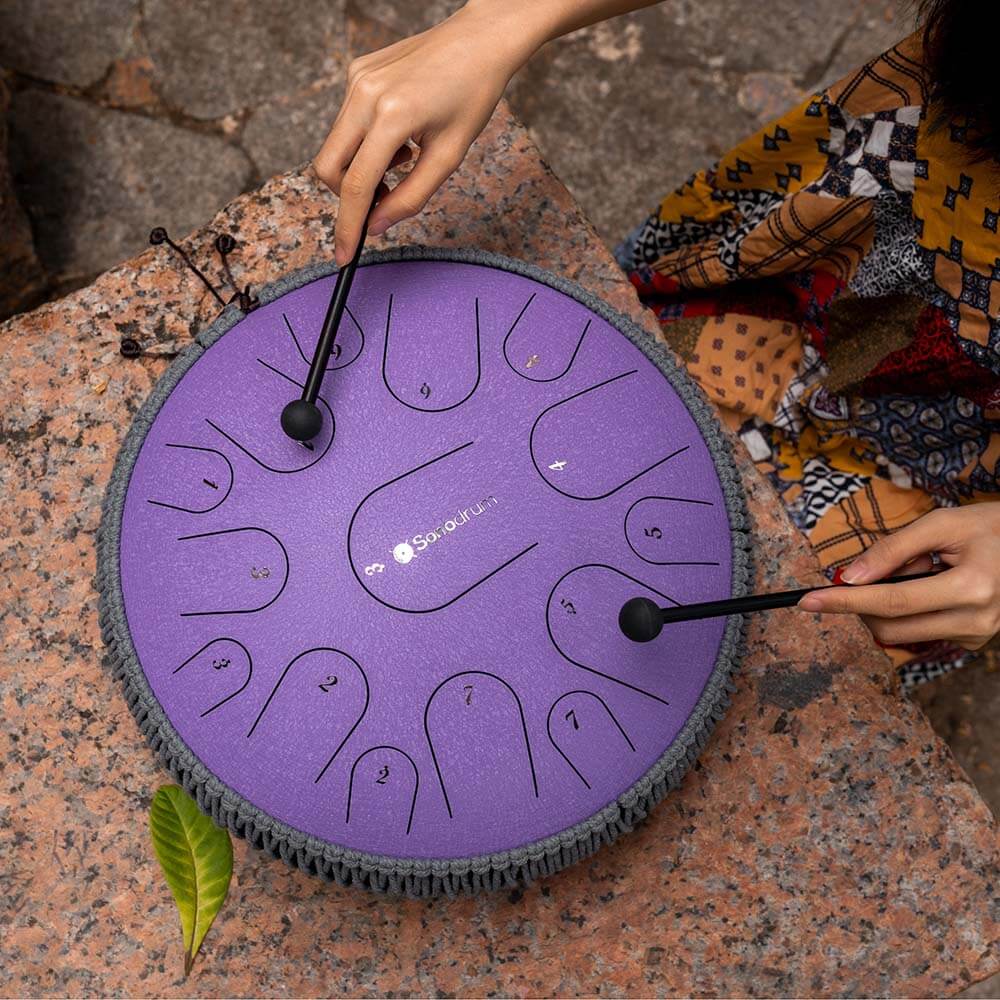 Sonodrum Steel Tongue Drum "Premium" - Handmade - 13″ - 15 Tongues - C Major