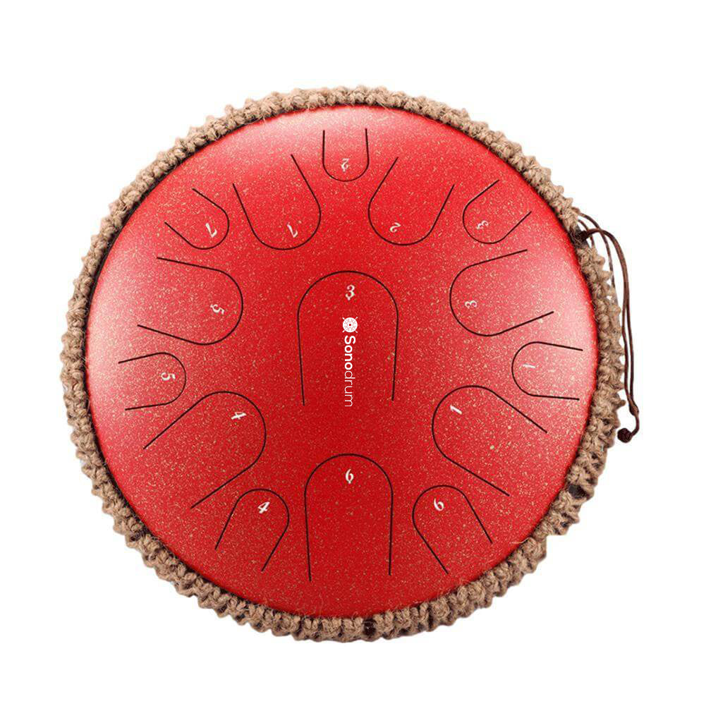 Sonodrum Steel Tongue Drum "Premium" - Handmade - 13″ - 15 Tongues - C Major rot