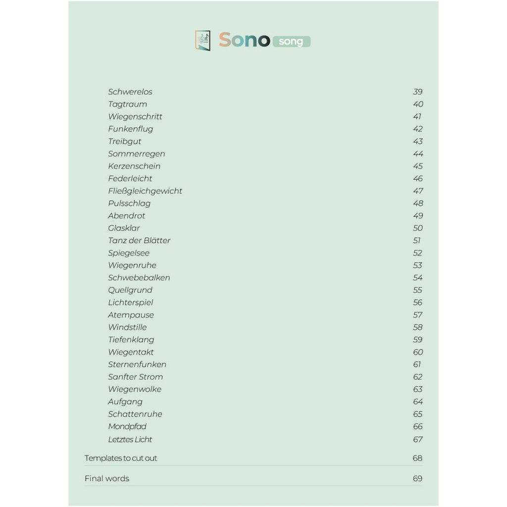 tongue drum music book table of content 2
