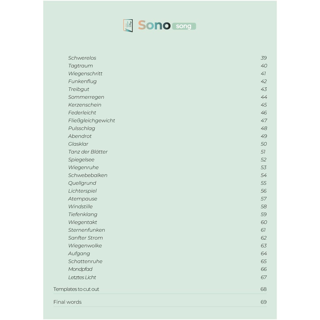 tongue drum music book table of content 2