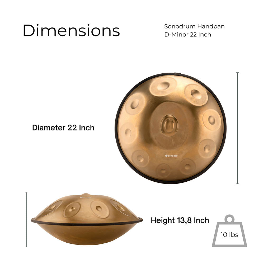 SonodrumHandpanSonopanGoldHangdrumDimensions