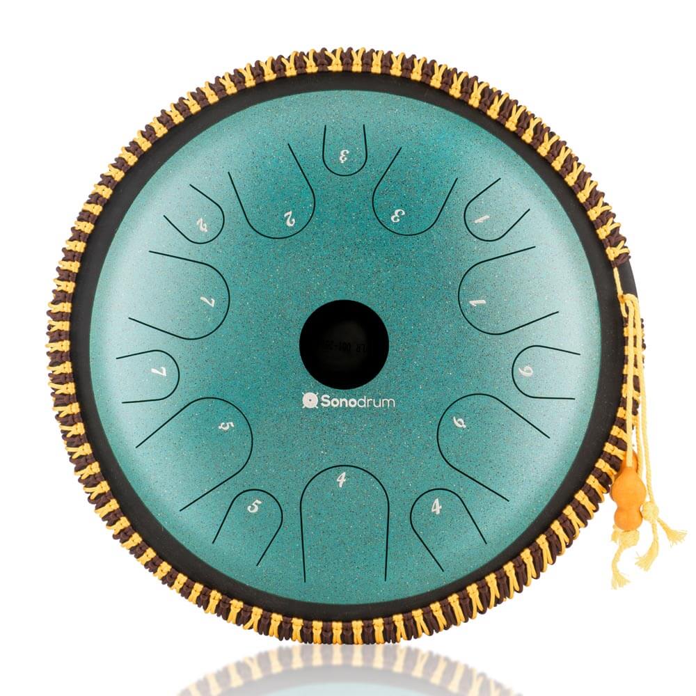 SonodrumSteelTongueDrumExclusive-14Inches_14Tongues_CMajor-Green