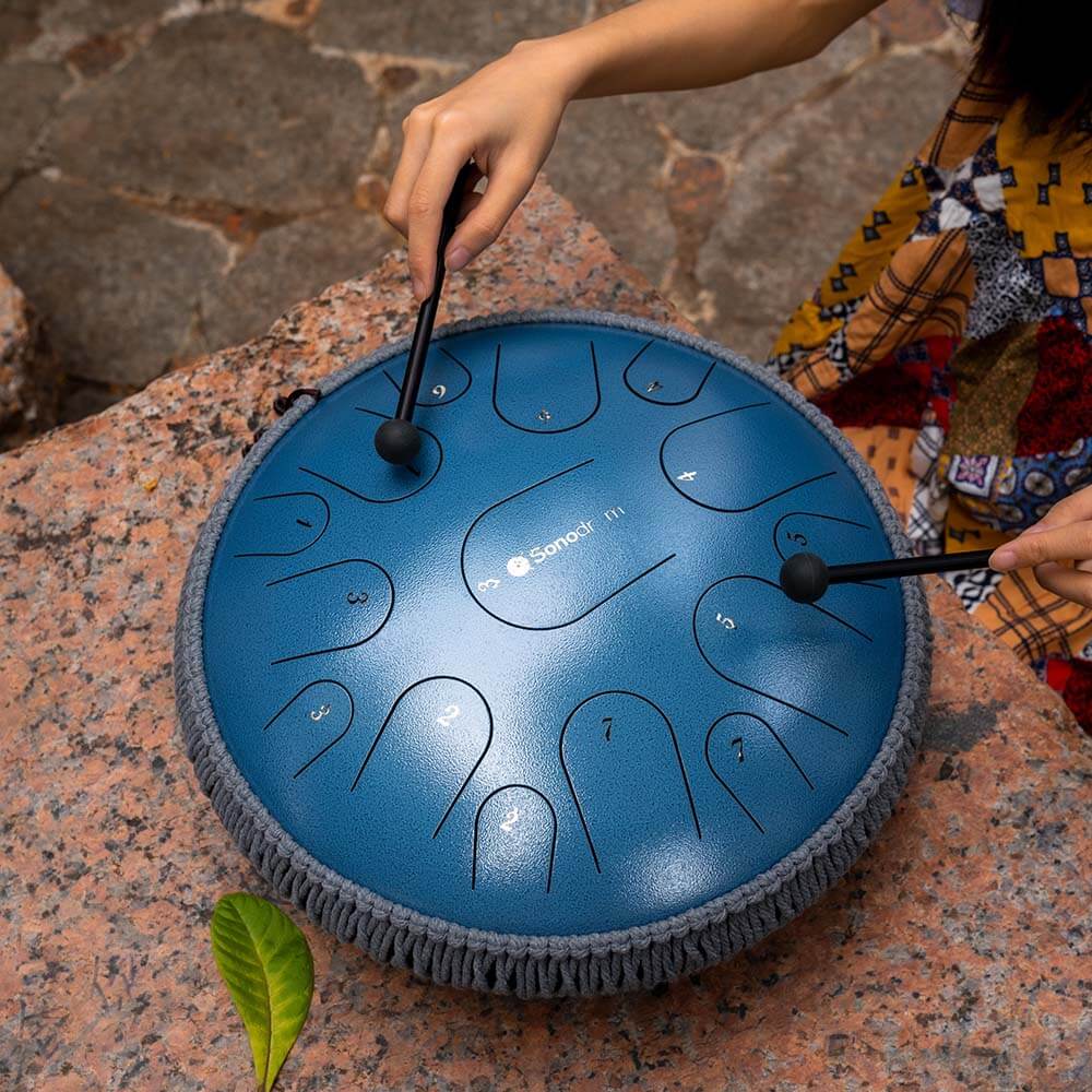 Sonodrum Steel Tongue Drum "Premium" - Handmade - 13″ - 15 Tongues - C Major