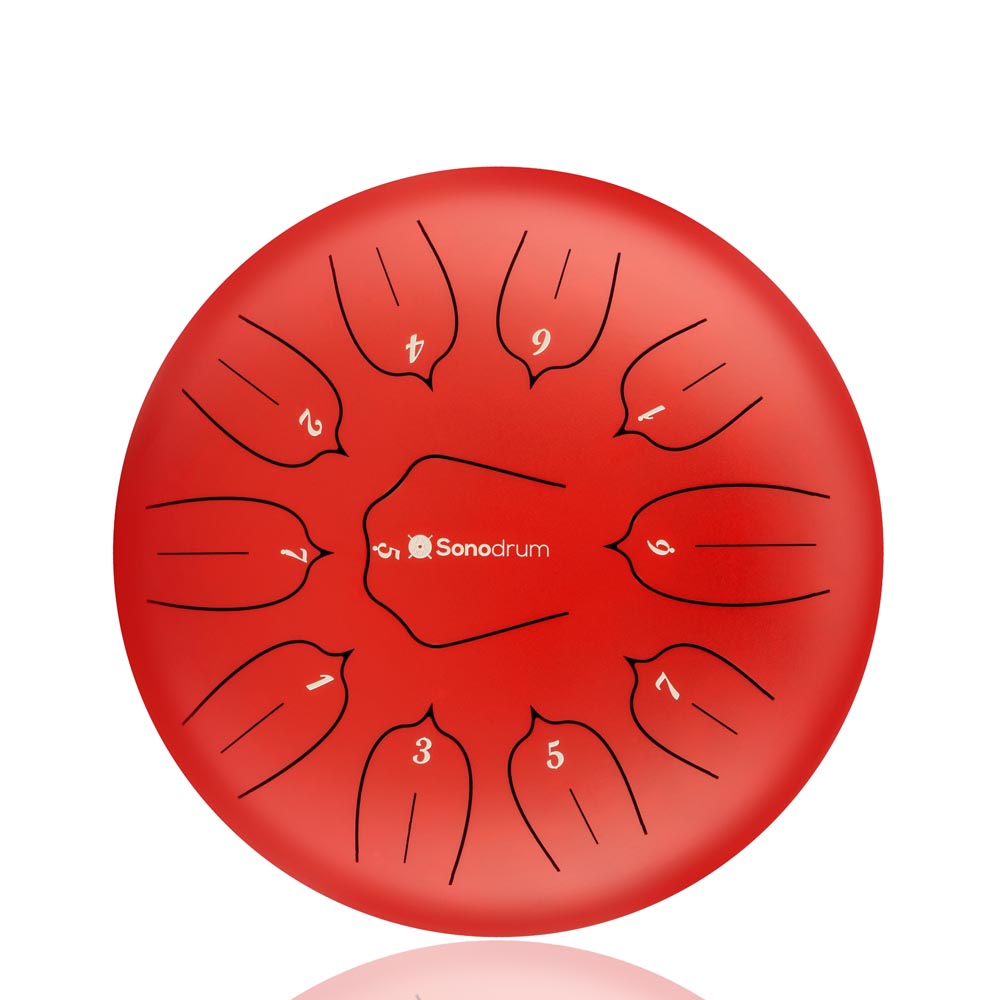 SonodrumSteelTongueDrumStandard-12Inches_11Tongues_CMajor-Red