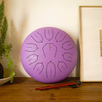 SonodrumSteelTongueDrumStandard-12Inches_11Tongues_CMajor-Sticks-Lilac