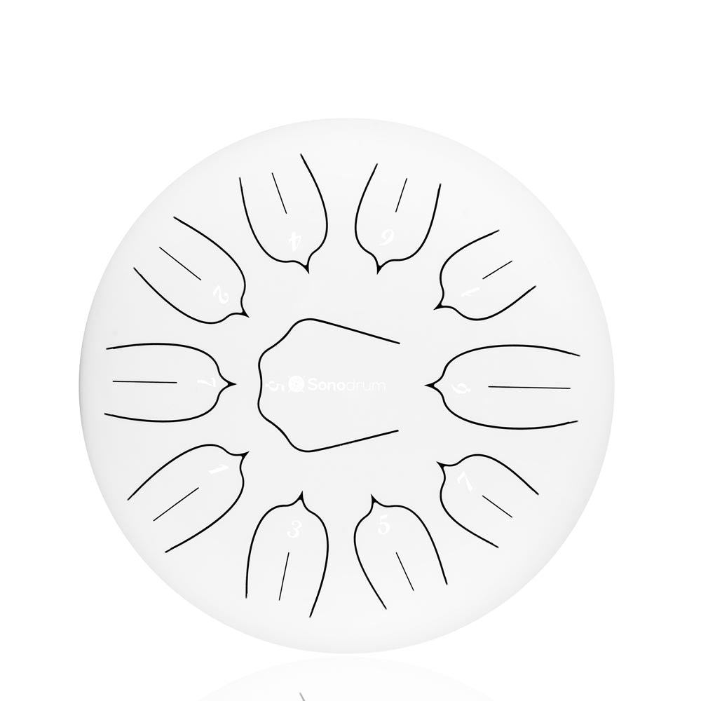 SonodrumSteelTongueDrumStandard-12Inches_11Tongues_CMajor-White