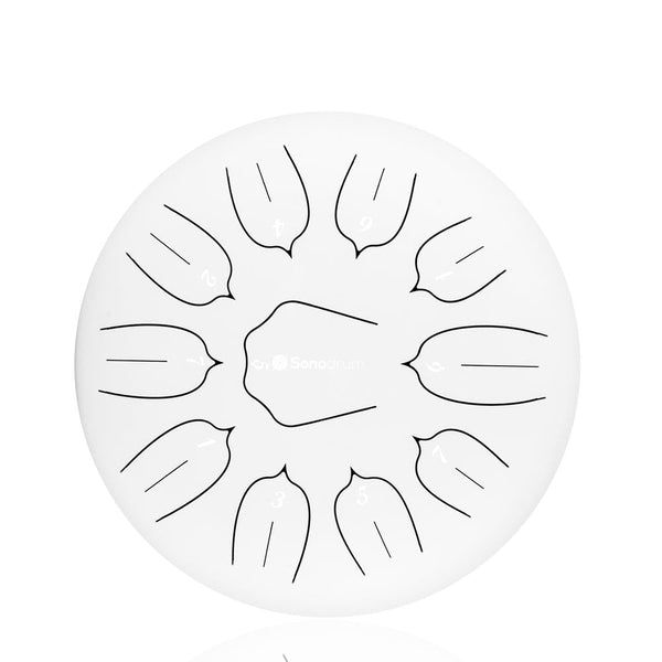SonodrumSteelTongueDrumStandard-12Inches_11Tongues_CMajor-White