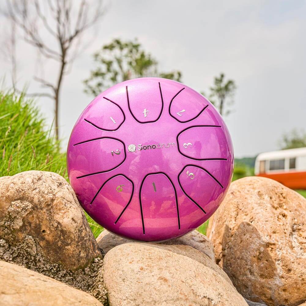 SonodrumSteelTongueDrumStandard-5.5Inches_8Tongues_CMajor-Nature-Pink