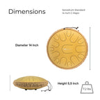 SonodrumTongueDrumPremiumC-Major13InchGoldDimensions