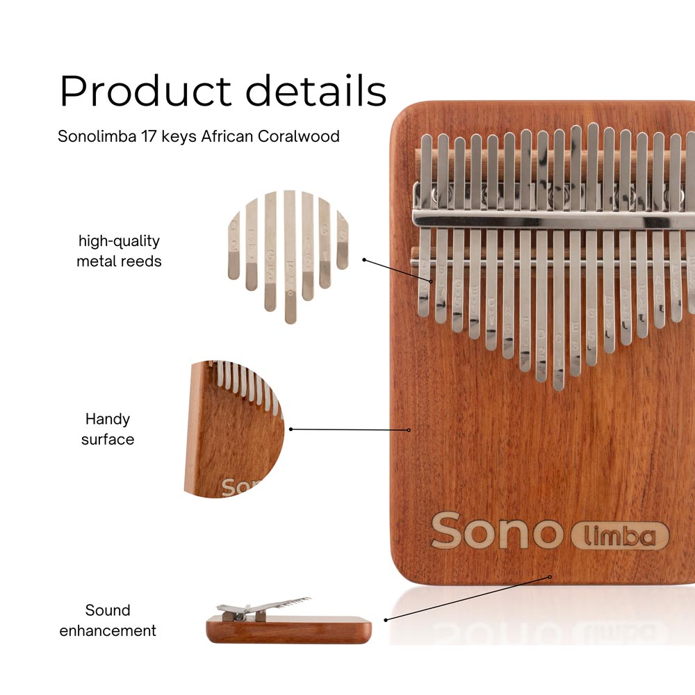 SonolimbaCalimba17KeysAfricanCoralwoodC-MajorProductdetails