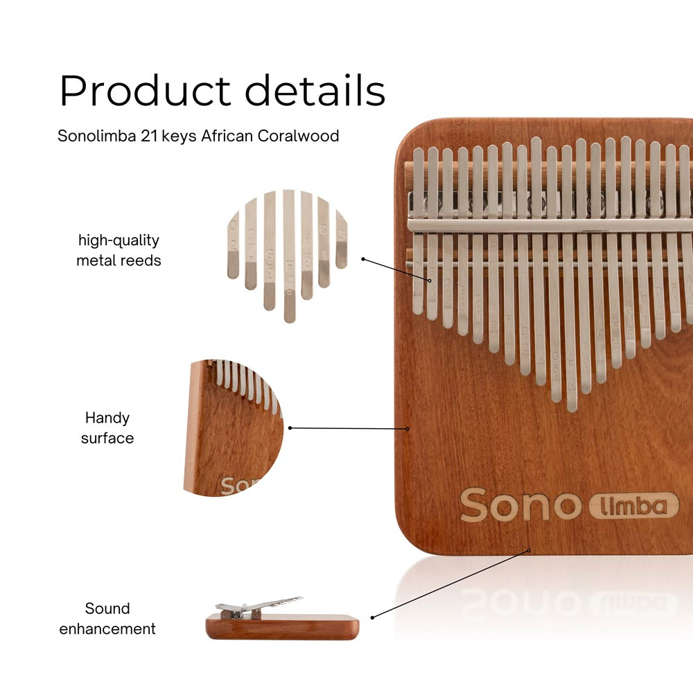 SonolimbaCalimba21KeysAfricanCoralwoodC-MajorProductdetails