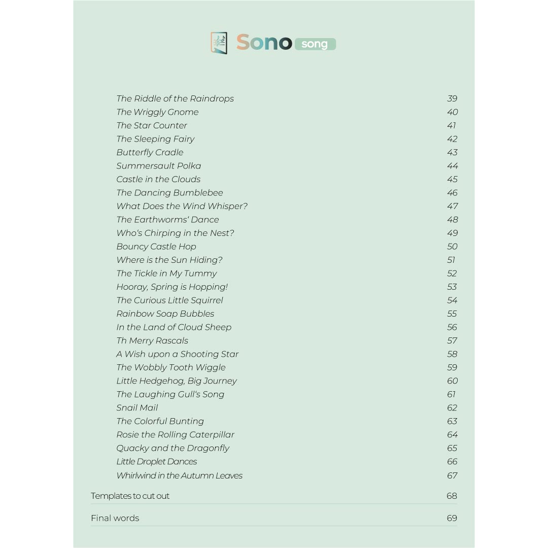 tongue drum music book table of content 2