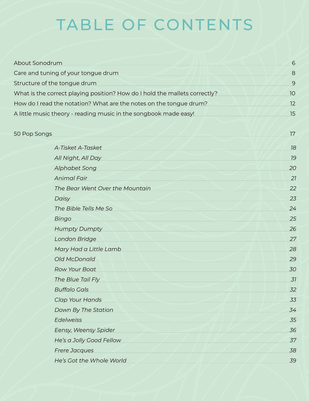 Page 1 from Pop Songs